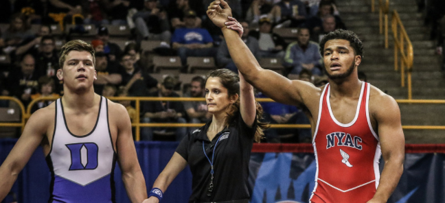 G'Angelo Hancock victorious in his first match at the 2016 US Olympic Team Trials