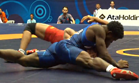 Kamal Bey picked up two impressive wins at the 2016 Greco Roman Clubs Cup