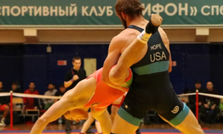 Corey Hope lifting an opponent at the Lavrikov Memorial